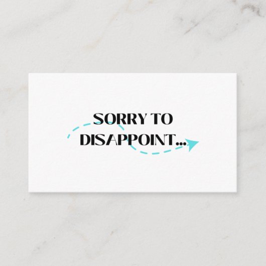Sorry dat ik teleurstel contactkaartje (Voorkant)