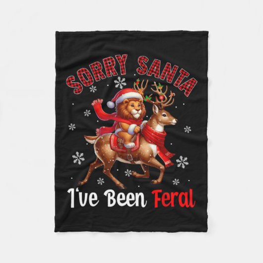 Sorry dat ik verwilderd kerstman leeuw rijden fleece deken (Voorkant)
