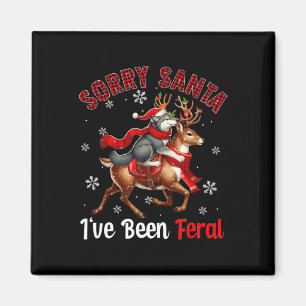 Sorry dat ik verwilderd kerstman wolf rijden magneet