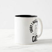 Sorry dat ik werd afgeleid door katten knoppen tweekleurige koffiemok (Voorkant rechts)