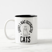 Sorry dat ik werd afgeleid door katten knoppen tweekleurige koffiemok (Links)