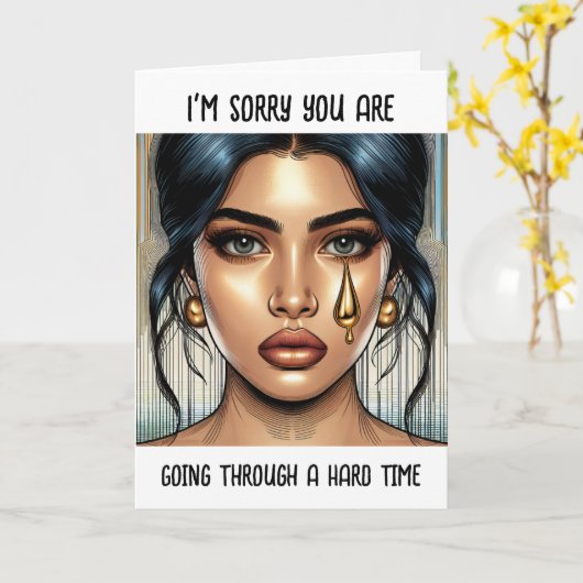 Sorry dat je het moeilijk hebt kaart (Gele Bloem)