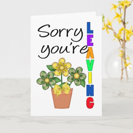 Sorry dat je het Wenskaart verlaat Kaart (Gele Bloem)