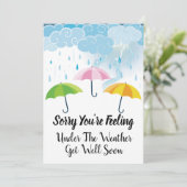 Sorry dat je je goed voelt onder het weer. aankondiging (Staand voorkant)