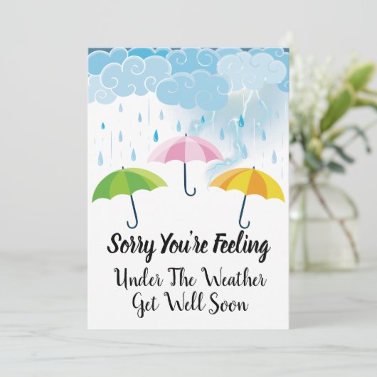 Sorry dat je je goed voelt onder het weer. aankondiging (Staand voorkant)