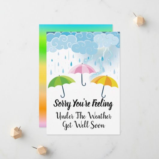 Sorry dat je je goed voelt onder het weer. aankondiging (Voorkant / Achterkant in situ)