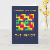 ''Sorry dat je weggaat'-kaart - Patchwork Quilt Kaart (Gele Bloem)