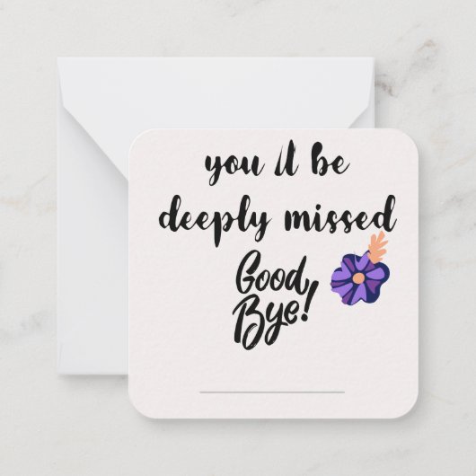 Sorry dat je weggaat notitiekaartje (Achterkant)