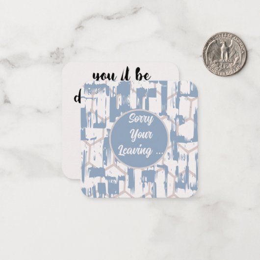 Sorry dat je weggaat notitiekaartje (Voorkant / Achterkant in situ)