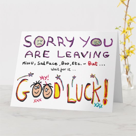 Sorry dat je werk verlaat kaart (Gele Bloem)