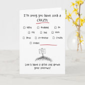 Sorry dat je zo'n gek hebt... check er een! kaart (Gele Bloem)