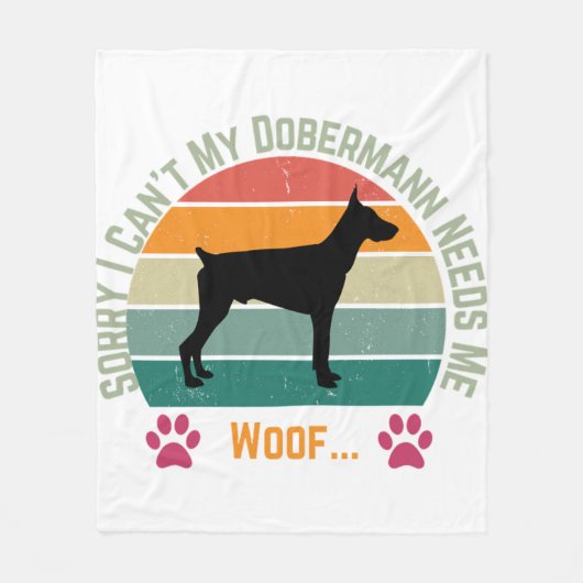 Sorry, dat kan ik niet. Mijn Dobermann heeft me no Fleece Deken (Voorkant)
