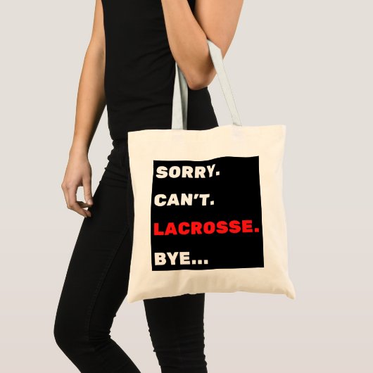 Sorry. Dat kan niet. Lacrosse. Dag. Tote Bag (Voorkant (product))