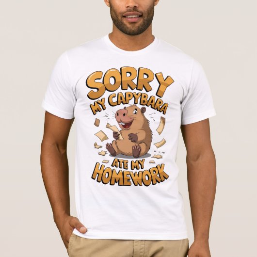 Sorry dat mijn capibara mijn huiswerk opat t-shirt (Voorkant)