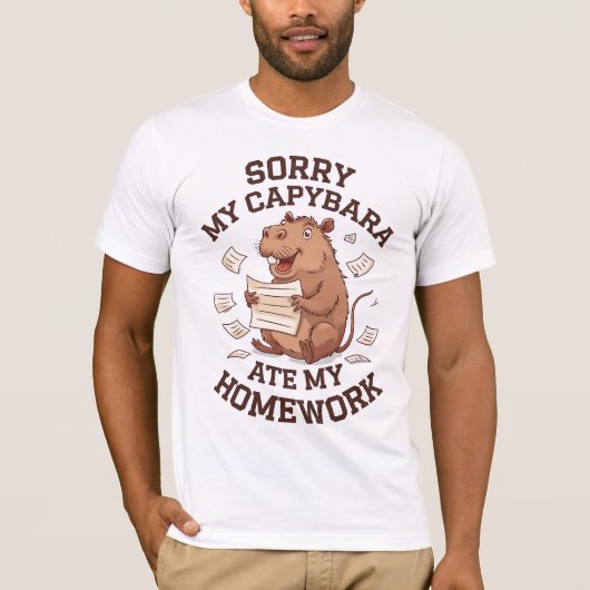 Sorry dat mijn capibara mijn huiswerk opat t-shirt (Voorkant)