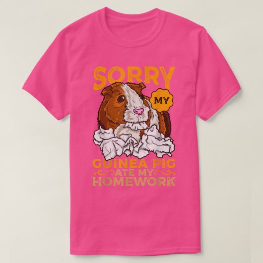 Sorry dat mijn cavia mijn thuiswerk Furry Potato F T-shirt (Design voorkant)