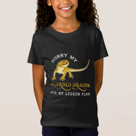Sorry dat mijn Iguana bebaarde draak mijn lesplan  T-shirt (Voorkant)
