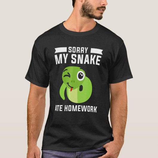 Sorry dat mijn slang Ate mijn thuiswerk Python Sna T-shirt (Voorkant)