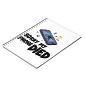Sorry dat mijn telefoon is overleden notitieboek (Linkerzijde)