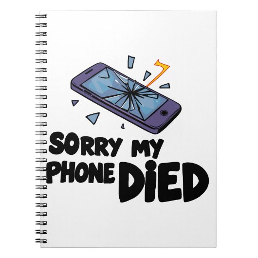 Sorry dat mijn telefoon is overleden notitieboek (Voorkant)