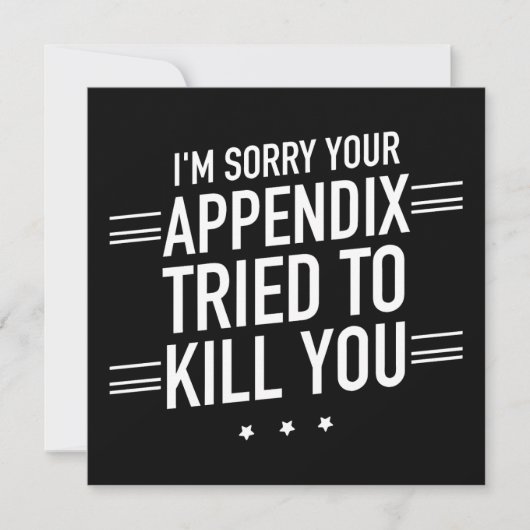 Sorry dat uw appendix heeft geprobeerd om u blinde (Voorkant)