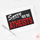 Sorry dat we ATHEÏSTEN zijn Teken Sticker! Rechthoekige Sticker (Envelop)
