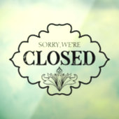 Sorry dat we gesloten zijn raamsticker (Vel 3)