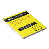 'Sorry dat we je gemist hebben' notitieblok ontwer (Schuin)