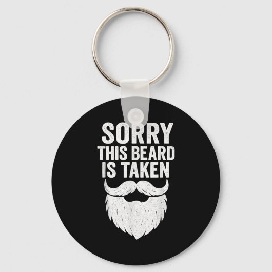 Sorry Deze Baard Is Bezet Retro Grappige Valentijn Sleutelhanger (Voorkant)