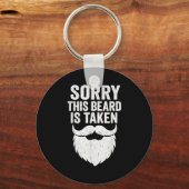 Sorry Deze Baard Is Bezet Retro Grappige Valentijn Sleutelhanger (Voorkant)