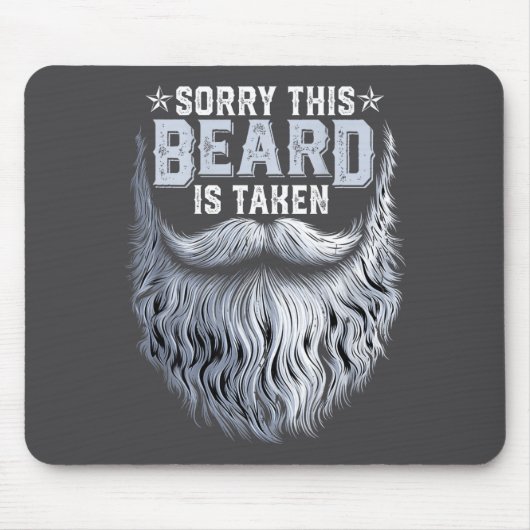 Sorry Deze Baard Is Bezette Echtgenoot Vader Funny Muismat (Voorkant)