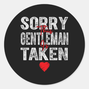 Sorry Deze Heer Is Bezette Hart Grafisch Voor Va Ronde Sticker