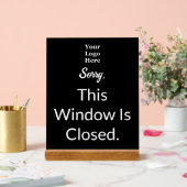 Sorry, dit venster is gesloten zwart-witte tekst L Acryl Bord (Huwelijk)