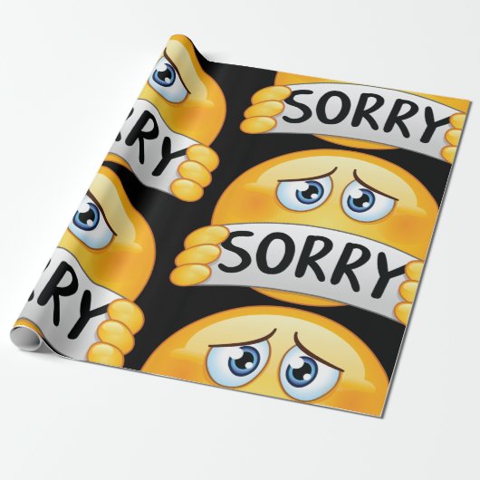 Sorry Emoticon Cadeaupapier (Uitgerold)