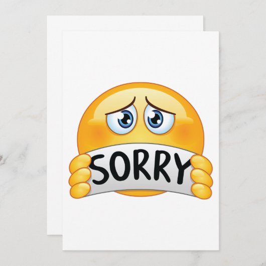 Sorry Emoticon Kaart (Voorkant / Achterkant)