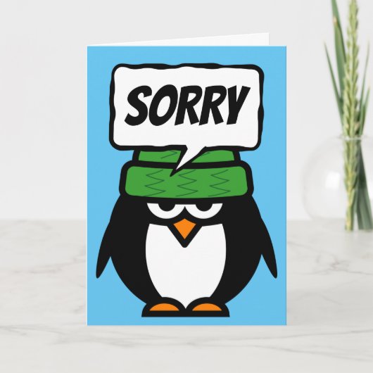 Sorry excuses kaart met grappige pinguïn cartoon (Voorkant)