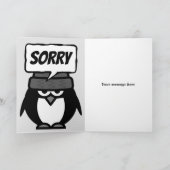 Sorry excuses kaart met grappige pinguïn cartoon (Binnen)