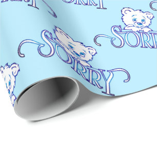 SORRY EYES BEER OP LICHTBLAUW CADEAUPAPIER