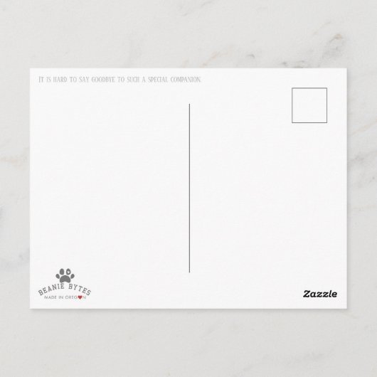 Sorry for het verlies van uw hond ansichtkaart briefkaart (Achterkant)