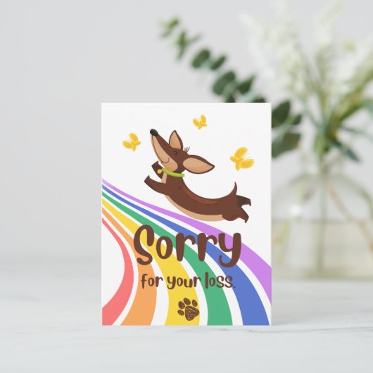 Sorry for the Loss of Your Dog Ansichtkaart Briefkaart (Staand voorkant)