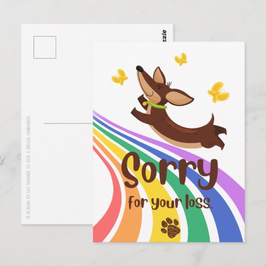 Sorry for the Loss of Your Dog Ansichtkaart Briefkaart (Voorkant / Achterkant)
