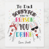 sorry for the reason you drink. wijn etiket (Enkel label)