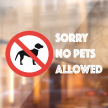 Sorry geen hond toegestaan teken voor storefront v