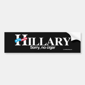 Sorry geen sigaar - Anti-Hillary - wit -.png Bumpersticker