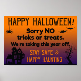 Sorry geen Trick ors treat Dit halloween Poster