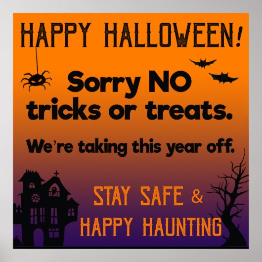Sorry geen Trick ors treat Dit halloween Poster (Voorkant)