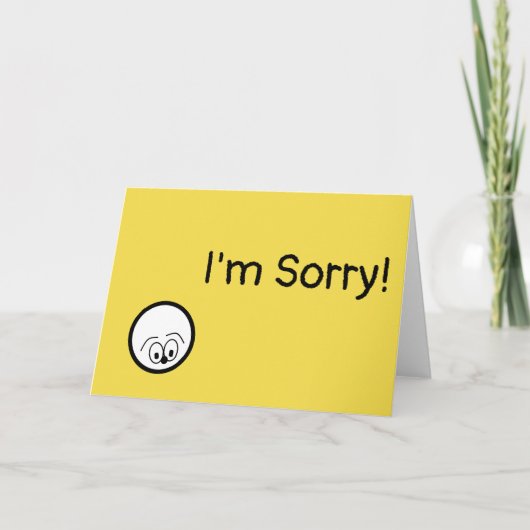 " Sorry!" Gele wenskaart Kaart (Voorkant)
