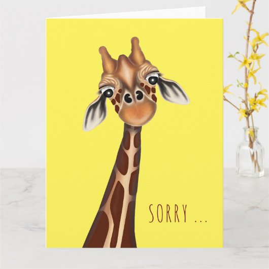 Sorry. Giraffe Wenskaart Kaart (Gele Bloem)