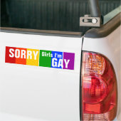 SORRY Girls Ik ben GAY Bumpersticker (Op Truck)