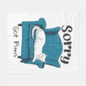Sorry Got Plans Funny Cat Lover Gift  Fleece Deken (Voorkant (Horizontaal))